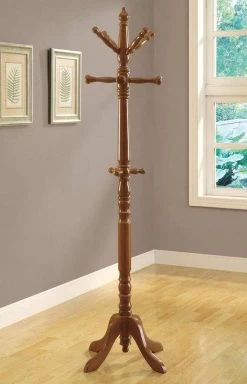 Coat Rack / Hall Tree / Free Standing / 11 Hooks / Entryway / 73"H / Bedroom / Wood / Brown / Transitional - Monarch Specialties I 2012