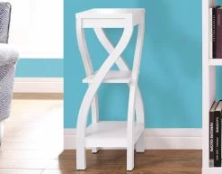 Accent Table / Side / End / Plant Stand / Square / Living Room / Bedroom / Laminate / White / Contemporary / Modern - Monarch Specialties I 2479