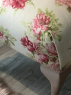 Loyd Loom Chair Reupholstered Bedroom Chair Rose Fabric Cottage Style Chair Living Room Chair Pink Chair -Bedroom Furniture Shop loyd loom chair reupholstered bedroom chair rose fabric cottage style chair living room chair pink chair sku43609014 0 2