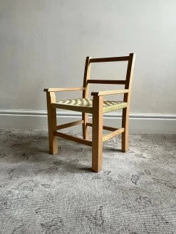 Unknown Mid Century Child Size Chair With Woven Seat, Vintage Scandinavian Children's Bedroom Or Playroom Wooden Furniture -Bedroom Furniture Shop mid century child size chair with woven seat vintage scandinavian children s bedroom or playroom wooden furniture sku21322459 0 5