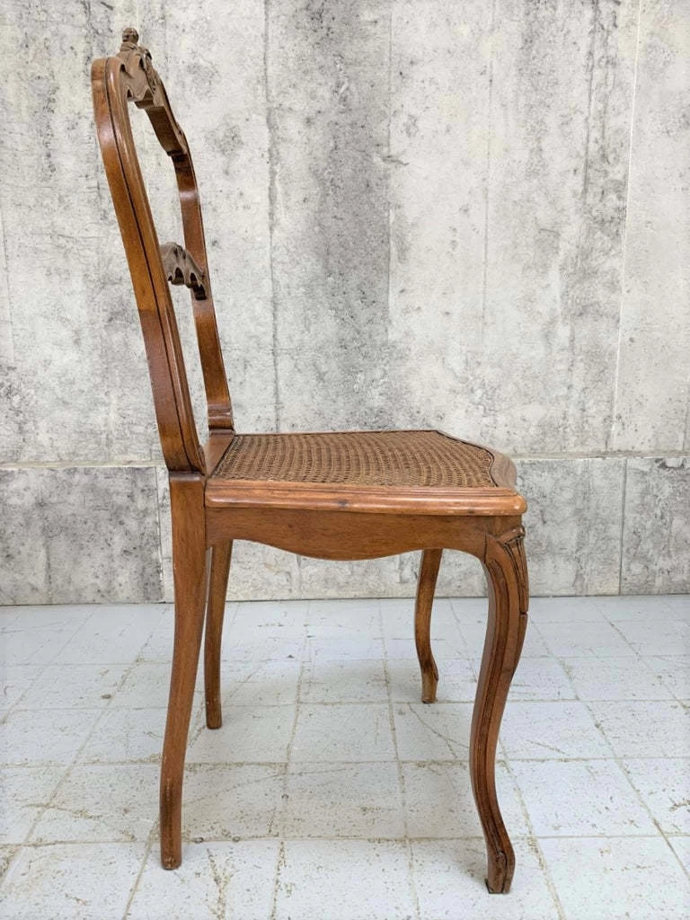 Unknown Pair Louis XVI Style Bedroom Chairs With Cane Seat Pads 7 Unknown Pair Louis XVI Style Bedroom Chairs With Cane Seat Pads - Image 5