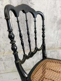 Unknown Pair Of Cane Seat Decorative Ebonised Napoleon III Hand Painted Bedroom Chairs -Bedroom Furniture Shop pair of cane seat decorative ebonised napoleon iii hand painted bedroom chairs sku62642780 0 3