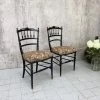 Unknown Pair Of Decorative Ebonised Napoleon III Hand Painted Bedroom Chairs -Bedroom Furniture Shop pair of decorative ebonised napoleon iii hand painted bedroom chairs sku16238663 0