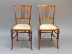 Pair Of Edwardian Mahogany Bedroom Occasional Chairs