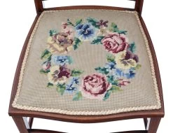Pair Of Edwardian Needlepoint Mahogany Chairs Bedroom Side Hall -Bedroom Furniture Shop pair of edwardian needlepoint mahogany chairs bedroom side hall 0 7