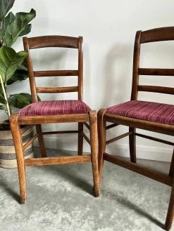 Pair Of Vintage French Walnut Bedroom Accent Chairs -Bedroom Furniture Shop pair of vintage french walnut bedroom accent chairs sku72350914 0 2