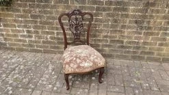 Top Quality Elegant Vintage Upholstered Chair Low Nursing Deep Sprung Bedroom Cabriole Legs