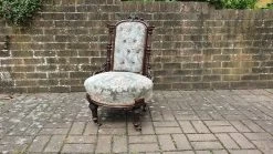 Top Quality Elegant Vintage Upholstered Chair Low Nursing Deep Sprung Bedroom.
