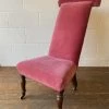 Hot Pink Velvet 19th Century Prayer Chair Bedroom Chair