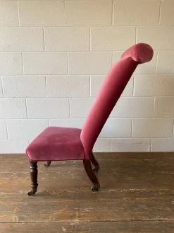 Hot Pink Velvet 19th Century Prayer Chair Bedroom Chair -Bedroom Furniture Shop unprocessed IMG 0638.jpeg 0
