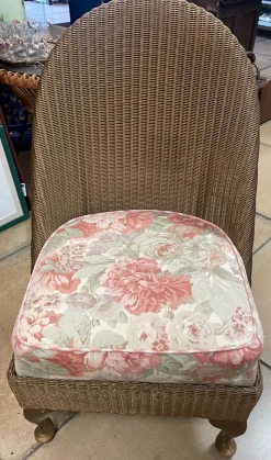 Unknown Vintage 1953 Lloyd Loom Lusty Gold Wicker Bedroom/ Nursing Chair Condition: Used