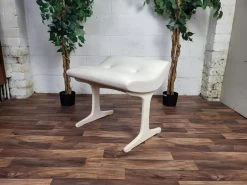 Vintage 1960's Austinsuite Bedroom Stool White Vinyl Frank Guille Mid Century
