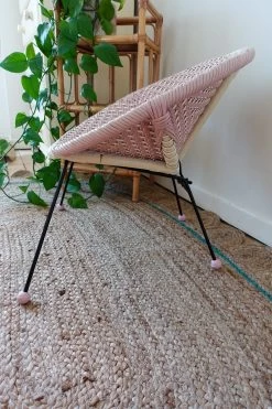 Unknown Vintage 1960s Original Children's Satellite Tub Chair In Pink & White With Black Sputnik Style Legs Mid Century Retro Bedroom Decor -Bedroom Furniture Shop vintage 1960s original children s satellite tub chair in pink white with black sputnik style legs mid century retro bedroom decor sku89569737 0 4