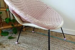 Unknown Vintage 1960s Original Children's Satellite Tub Chair In Pink & White With Black Sputnik Style Legs Mid Century Retro Bedroom Decor -Bedroom Furniture Shop vintage 1960s original children s satellite tub chair in pink white with black sputnik style legs mid century retro bedroom decor sku89569737 0 6