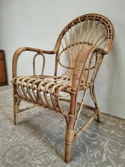 Vintage Bamboo Chair 1970s Rattan Wicker Mid Century Bedroom Chair -Bedroom Furniture Shop vintage bamboo chair 1970s rattan wicker mid century bedroom chair sku45210398 0 7