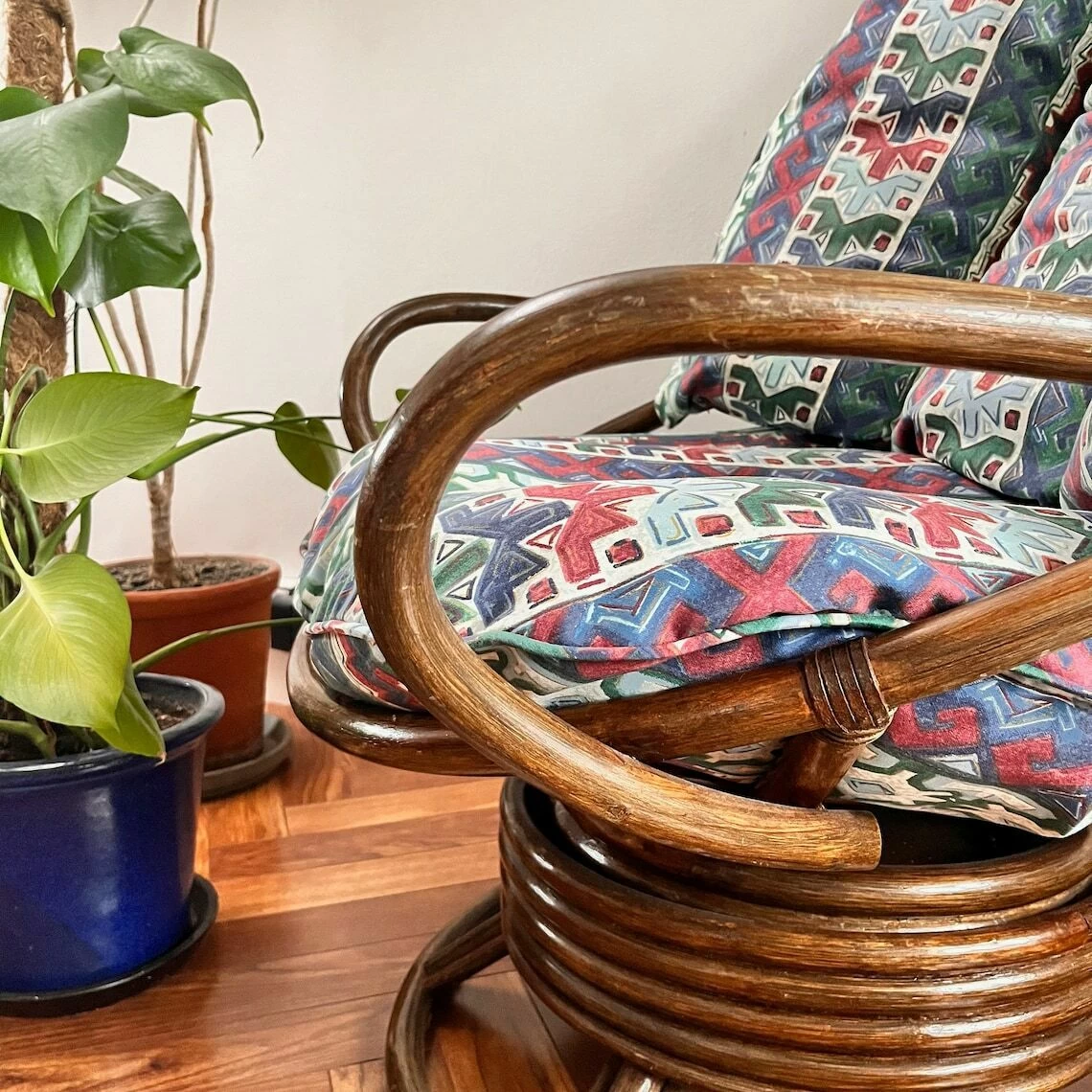 Vintage Cane Chair, Vintage Bamboo Furniture, Cane Swivel Chair, Vintage Egg Chair, Living Room Chair, Bedroom Chair. 5 Vintage Cane Chair, Vintage Bamboo Furniture, Cane Swivel Chair, Vintage Egg Chair, Living Room Chair, Bedroom Chair. - Image 3