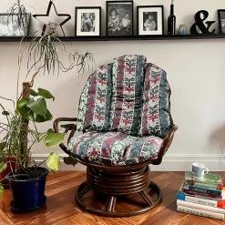 Vintage Cane Chair, Vintage Bamboo Furniture, Cane Swivel Chair, Vintage Egg Chair, Living Room Chair, Bedroom Chair.