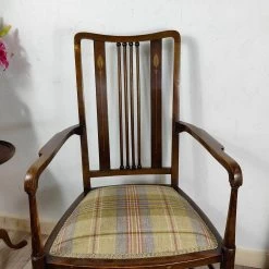 Unknown Vintage Edwardian Mahogany Chair Tartan Seat Retro Teddy Doll Bathroom Bedroom -Bedroom Furniture Shop vintage edwardian mahogany chair tartan seat retro teddy doll bathroom bedroom sku91422503 0 3