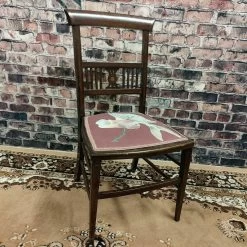 Vintage Wooden Chair Material Seat Retro Plant Teddy Bear Doll Bathroom Bedroom